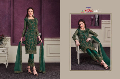 Attractive Designer Soft Net With Embroidery Work Salwar Kameez Pant Suit