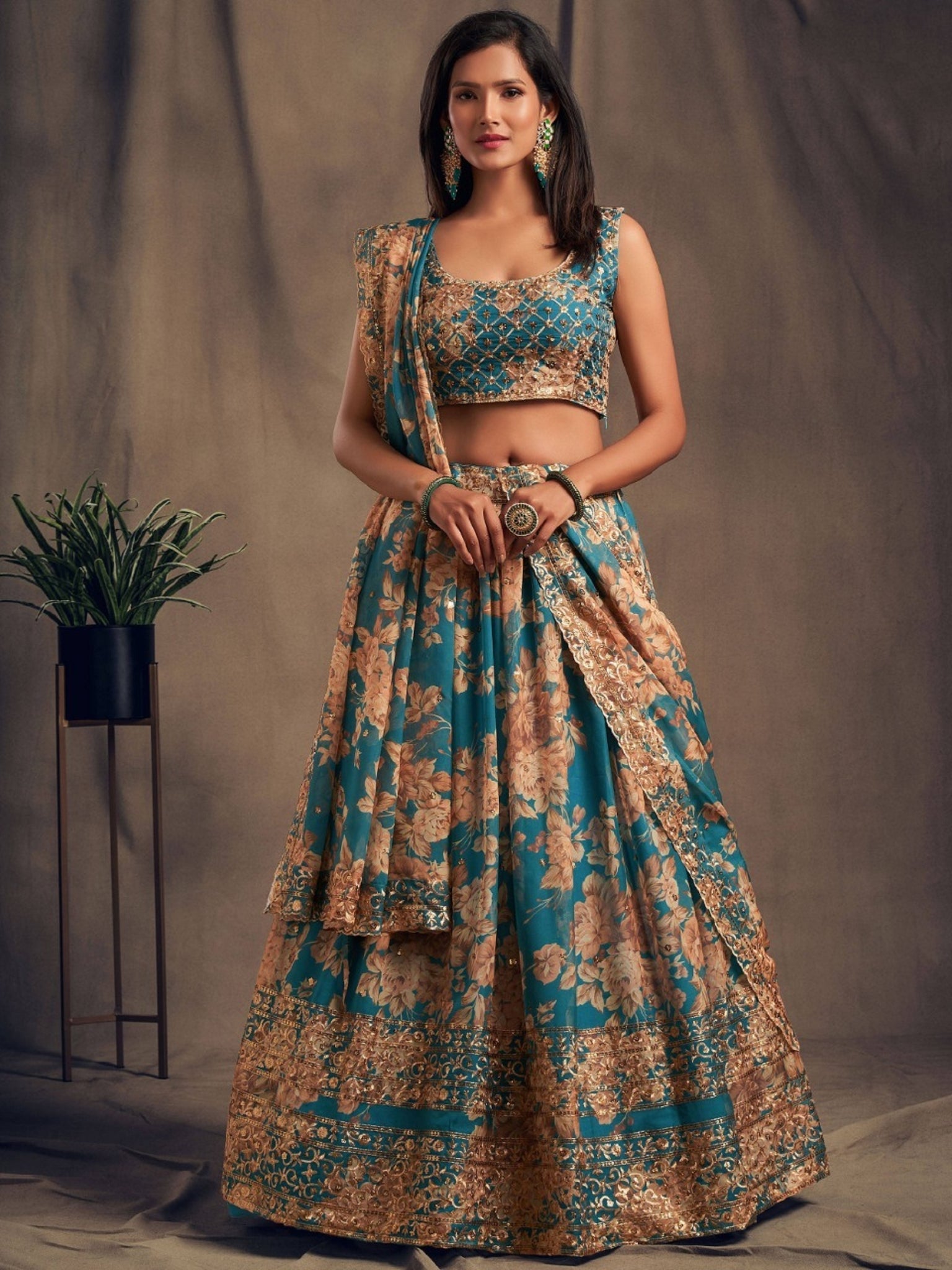 Indian Reception Wear Sequence Work Lehenga Choli