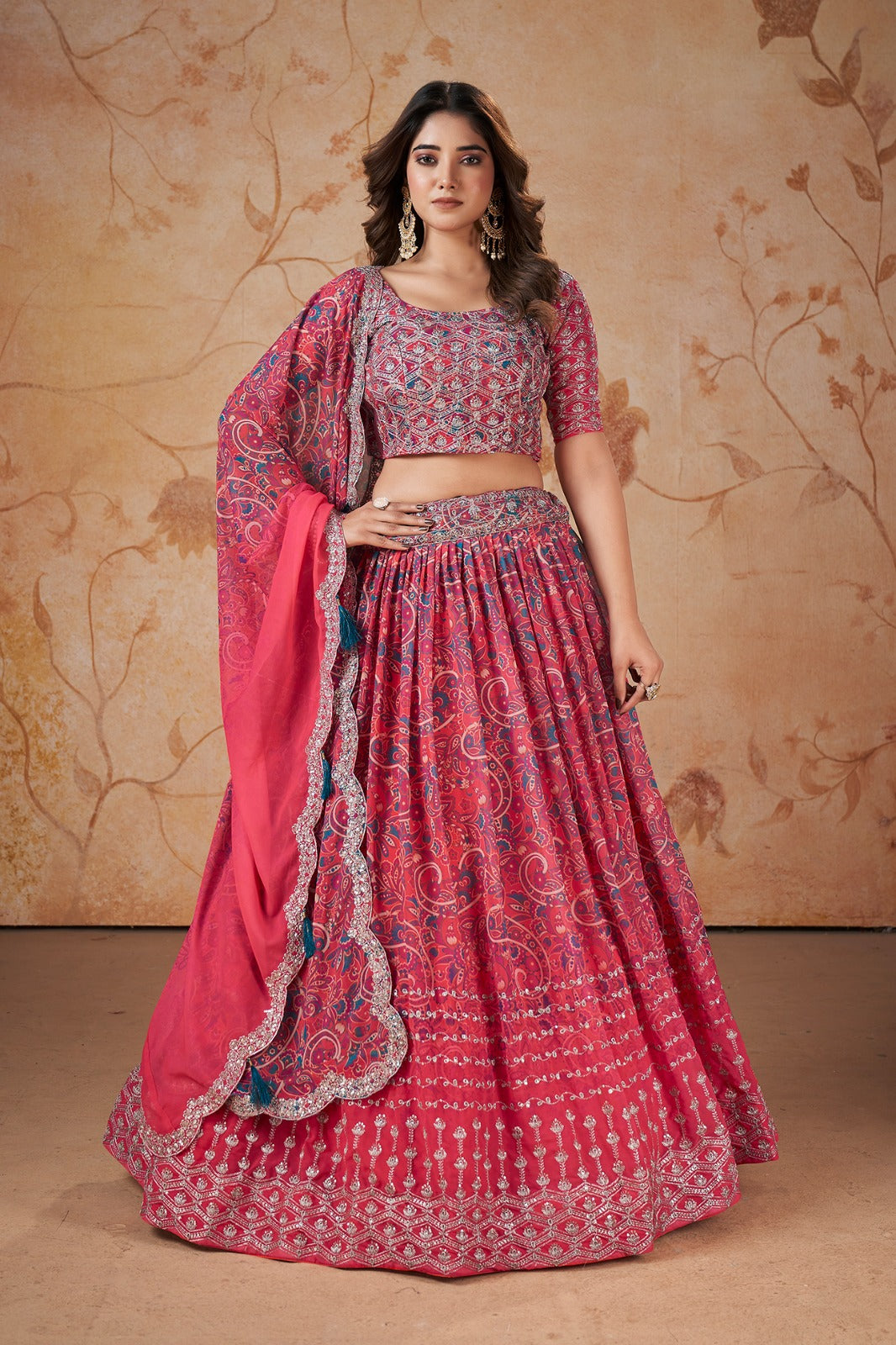 Pakistani Roka Nikah Wear Faux Georgette Event Wear Lehenga Choli