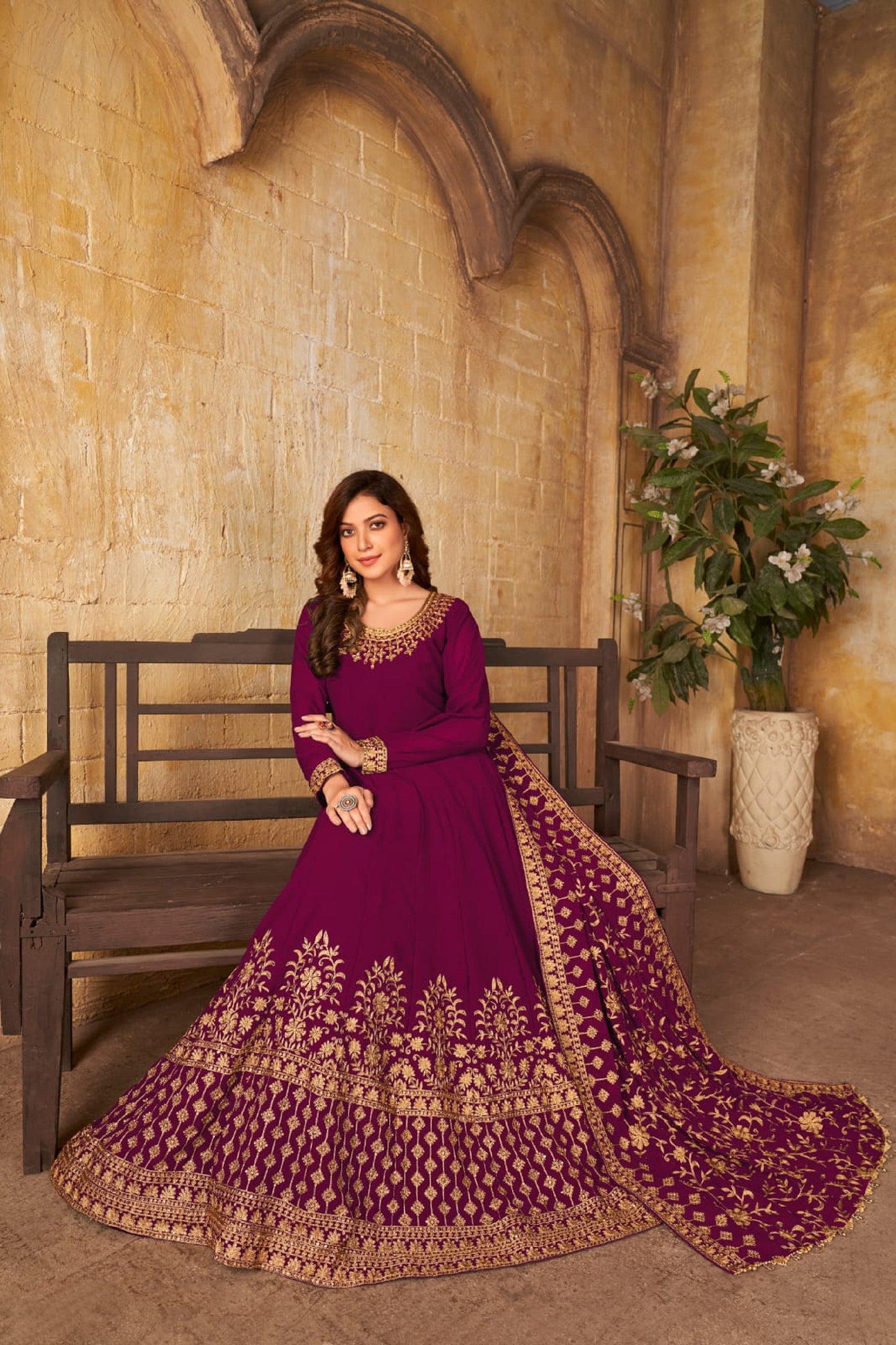 Ready To Wear Embroidery Work Function Wear Anarkali Gown Suits