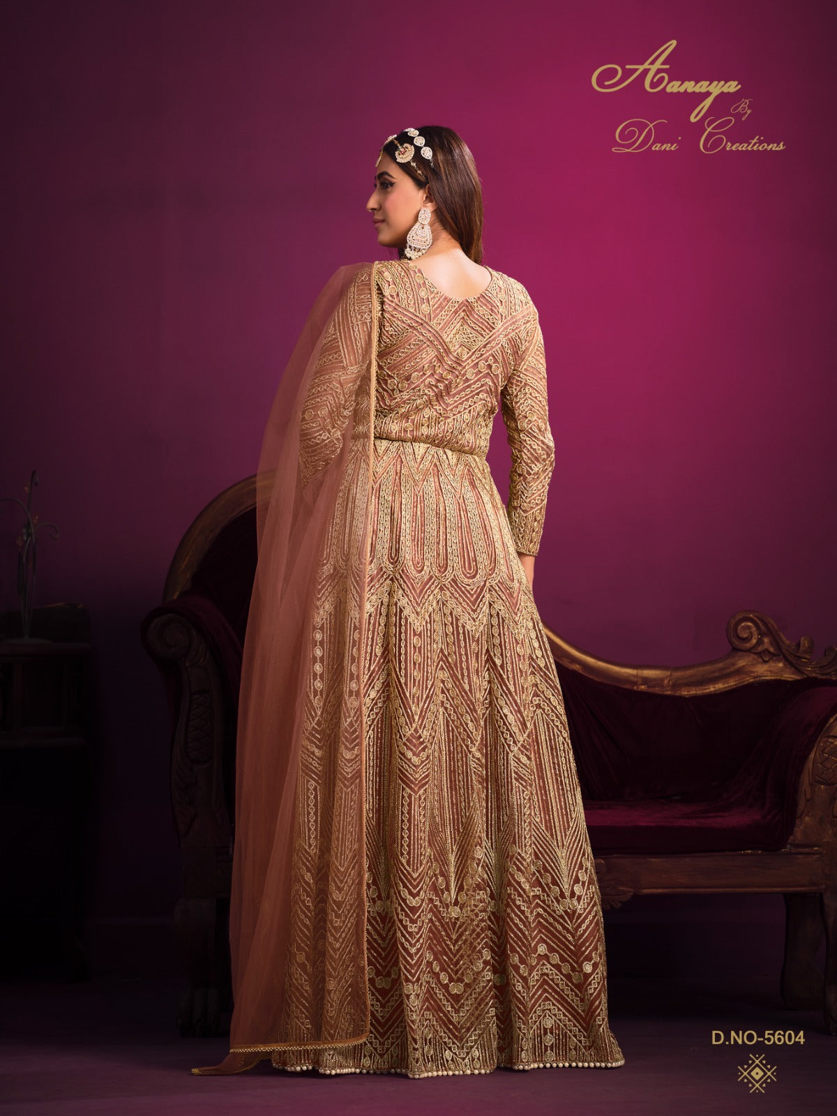 Pakistani Style Women's Wear Net Fabric Slit Anarkali Gown Suits