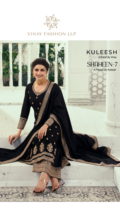 Georgette Fabric Wear Black Color Unique Design Salwar Kameez Plazzo Suits