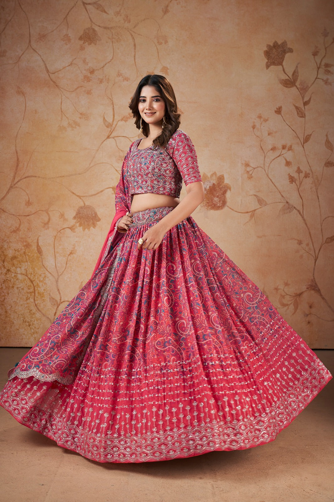 Pakistani Roka Nikah Wear Faux Georgette Event Wear Lehenga Choli