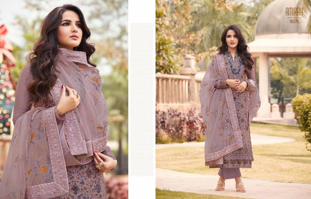 Premium Embroidered Shalwar Kameez Pant Suit with Pure Viscose Jacquard Top & Habutai Silk Dupatta