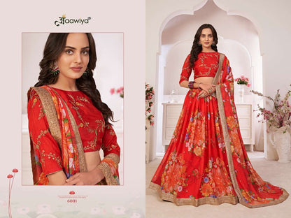 Red Color Georgette Fabric Printed Work Wedding Party Wear Lehenga Choli