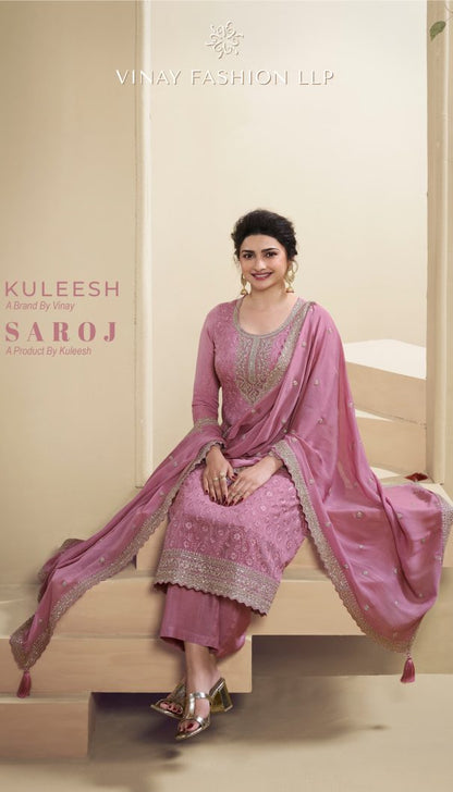 Santoon Embroidery Work Festival Wear Salwar Kameez Pant Suits