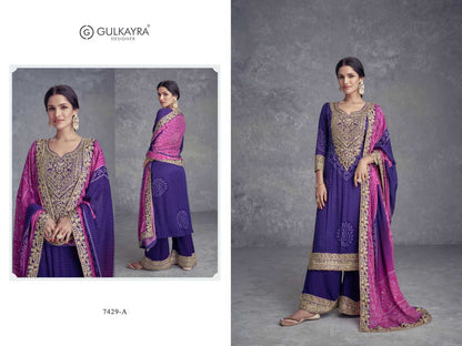 Royal Purple Colorful Indian Pakistani Designer Salwar Kameez Plazzo Suits