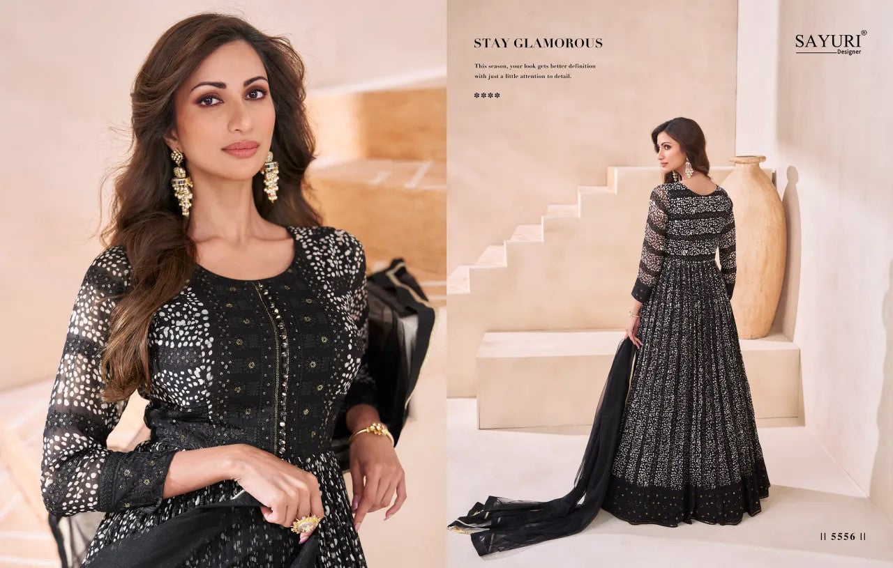 Eid Ramadan Special Georgette Embroidery Work Anarkali Gown Suit