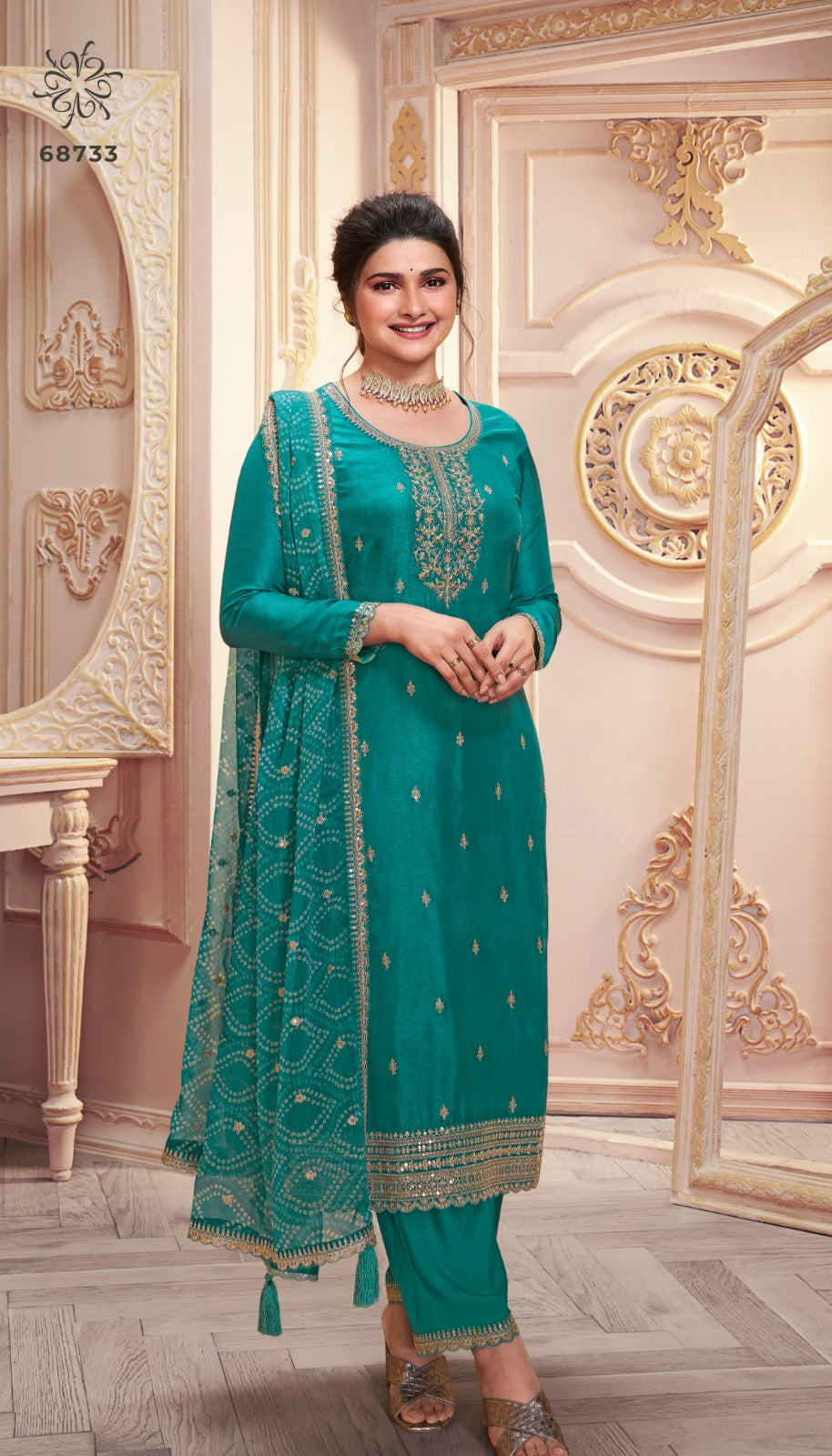 Indian Pakistani Designer Embroidery Work Salwar Kameez Pant Suits