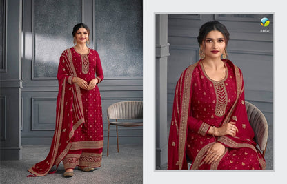 Indian Wedding Wear Georgette With Embroidery Work Salwar Kameez Plazzo Suit