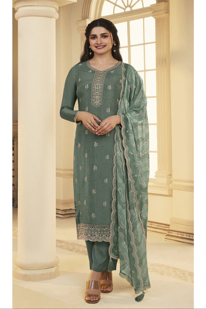 Pakistani Designer Salwar kameez Palazzo Suit With Organza Dupatta