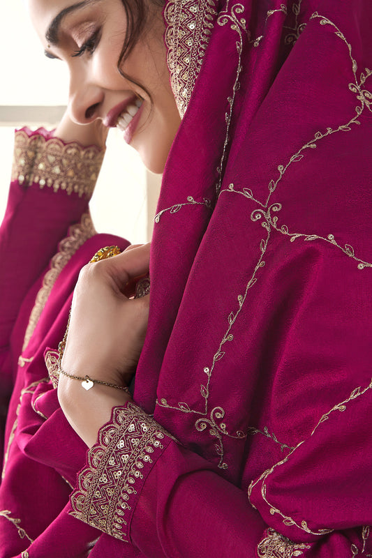 Special Party Wear Beautiful Embroidery Worked Anarkali Dupatta Dress