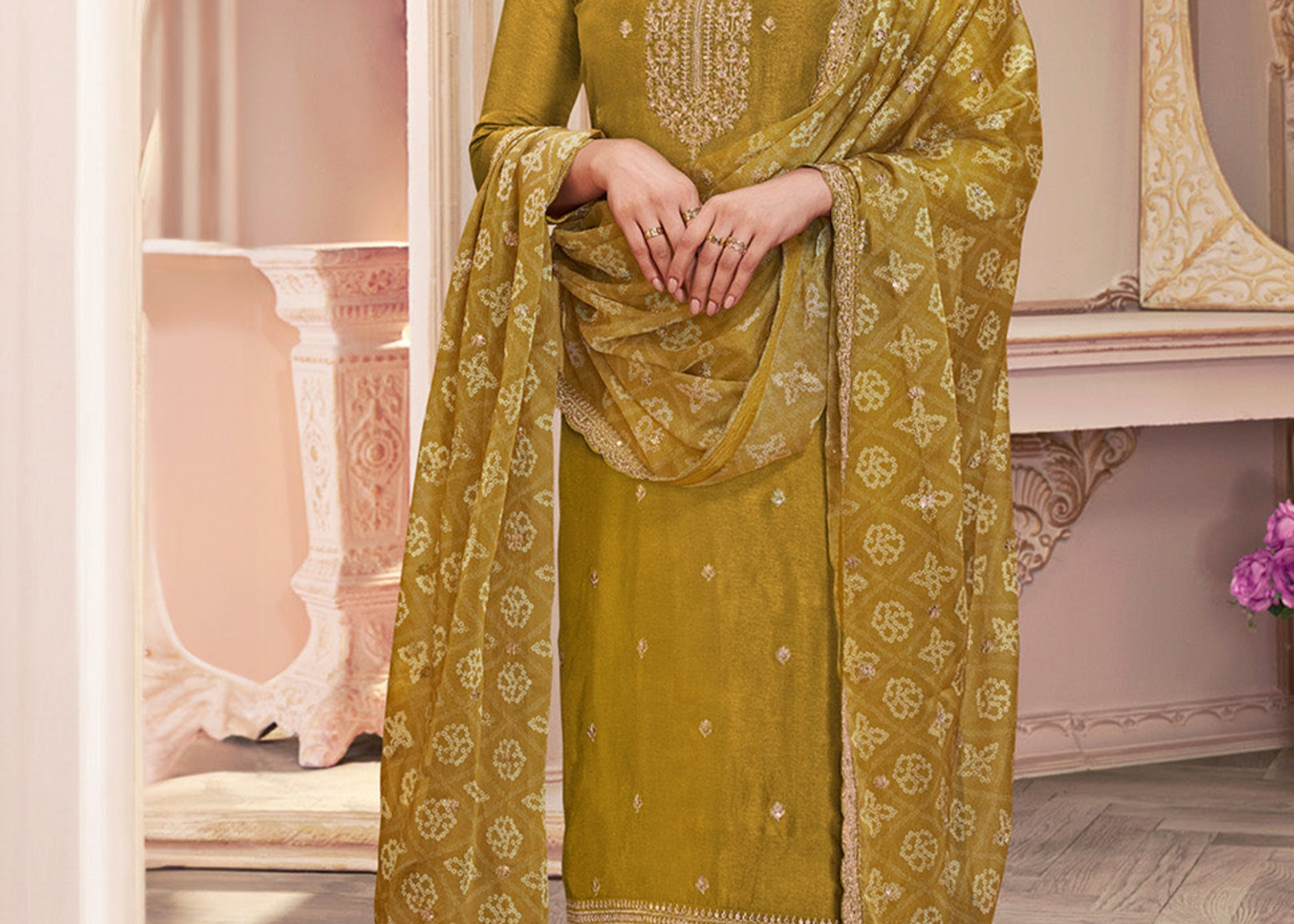 Women's Wear Readymade Heavy Embroidery Work Salwar Kameez Pant Suit
