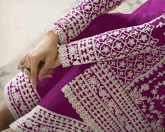 Trending Heavy Butterfly Net With Embroidery Work Salwar Kameez Plazzo