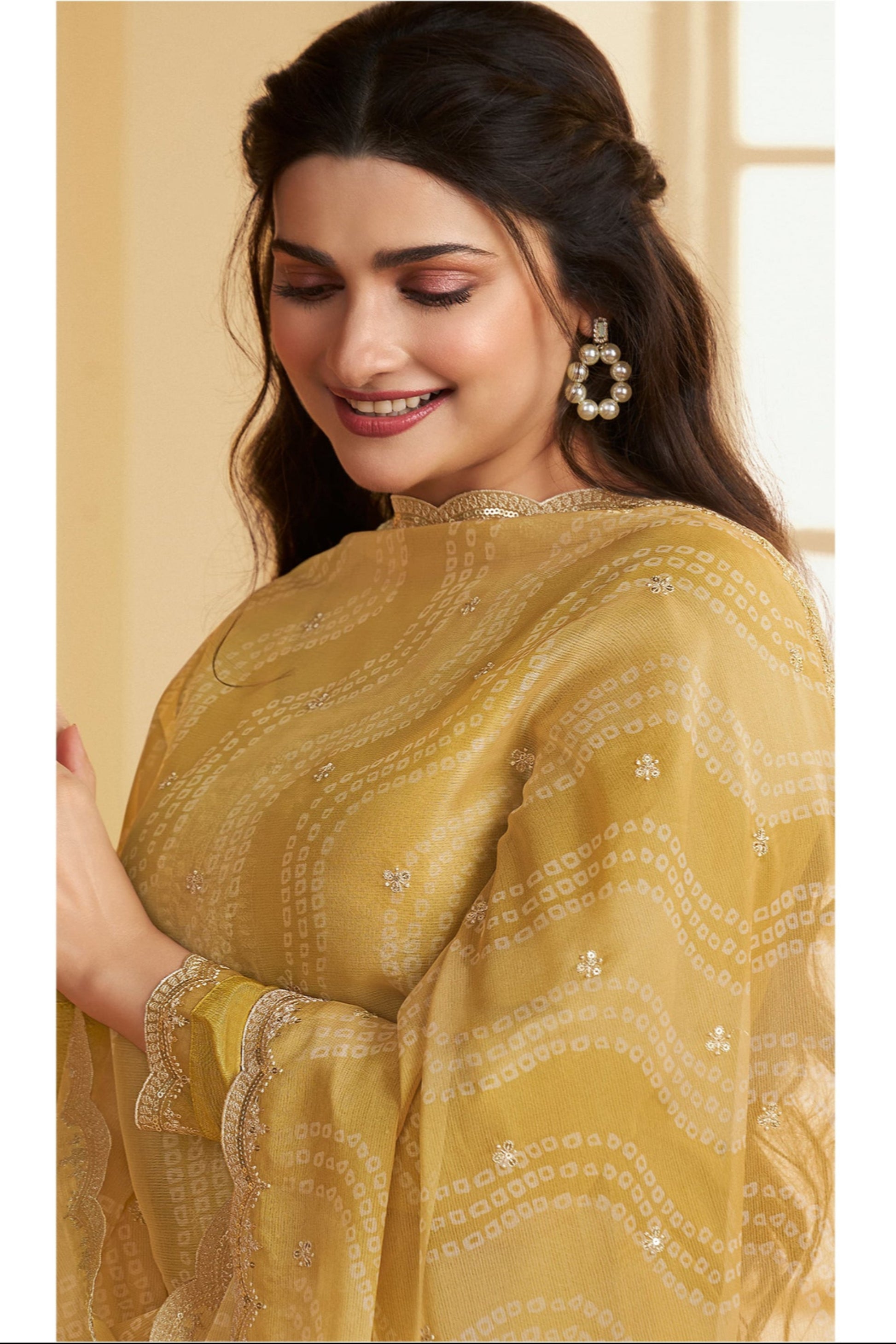 Pakistani Designer Salwar kameez Palazzo Suit With Organza Dupatta