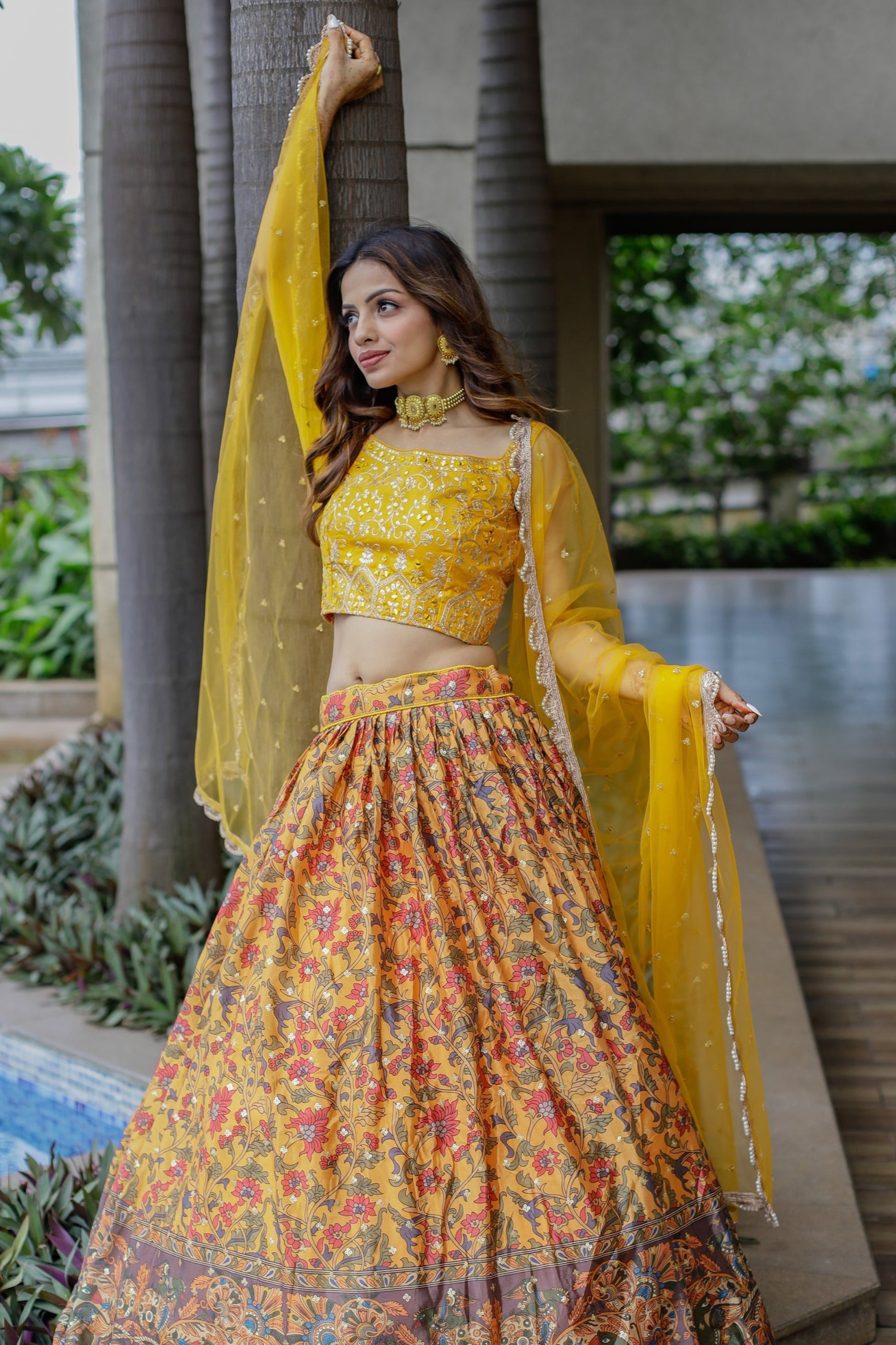 Yellow Color Designer Haldi Wear Lehenga Choli with Beautiful Dupatta
