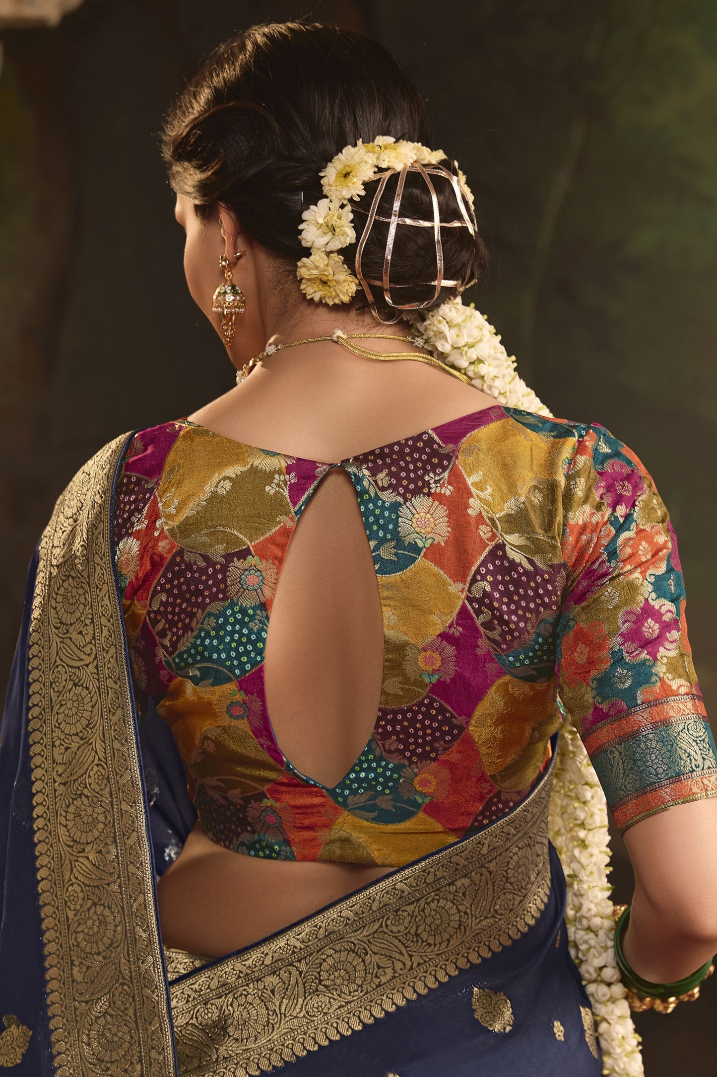 Buy Comfortable Stitched Woven Work Blouse Traditional Designer Silk Function Wear Saree