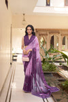 Indian Style Beautiful Wine Color Summer Wedding Reception Wear Saree
