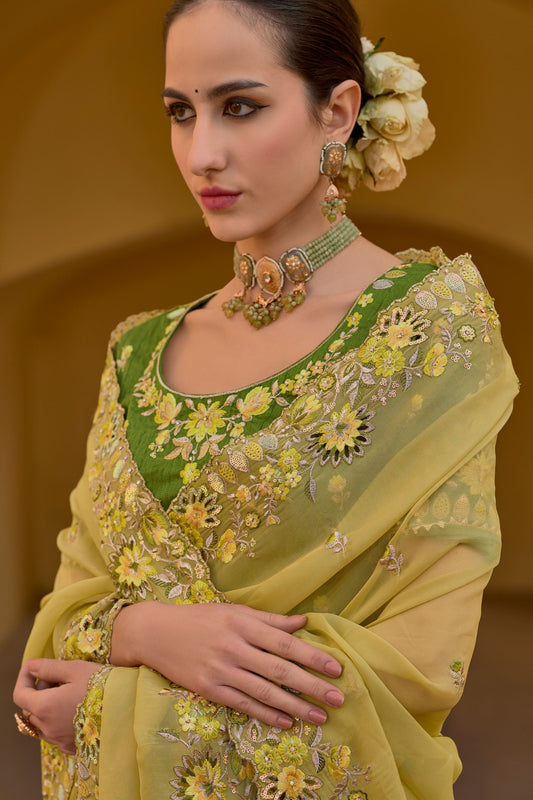 Traditional Wear Pakistani Indian Gorgeous Silk Wedding Party Wear Saree