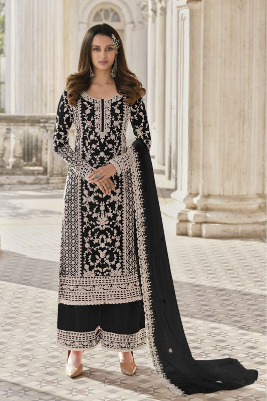 Stylish Ready to Wear Heavy Butterfly Net With Shalwar Kameez Palazzo