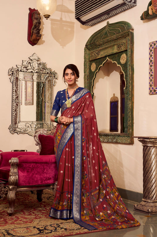 Latest Style Wedding Reception Party Wear Readymade Saree With Fancy Blouse