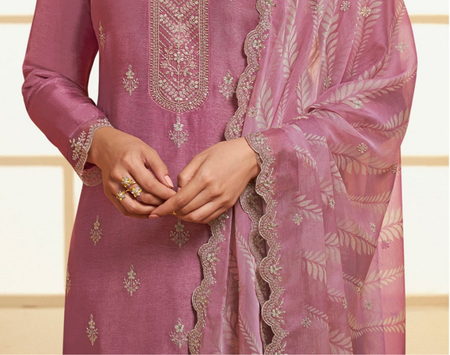 Pakistani Designer Salwar kameez Palazzo Suit With Organza Dupatta