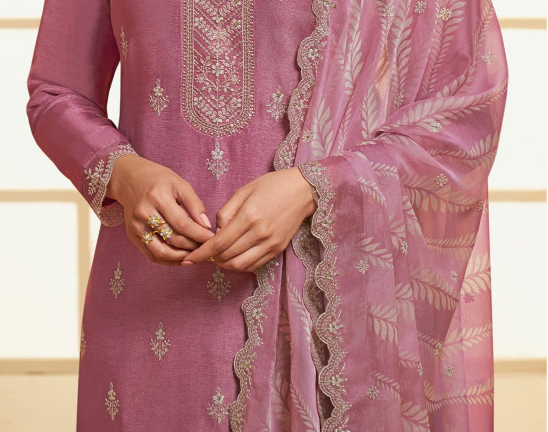 Pakistani Designer Salwar kameez Palazzo Suit With Organza Dupatta