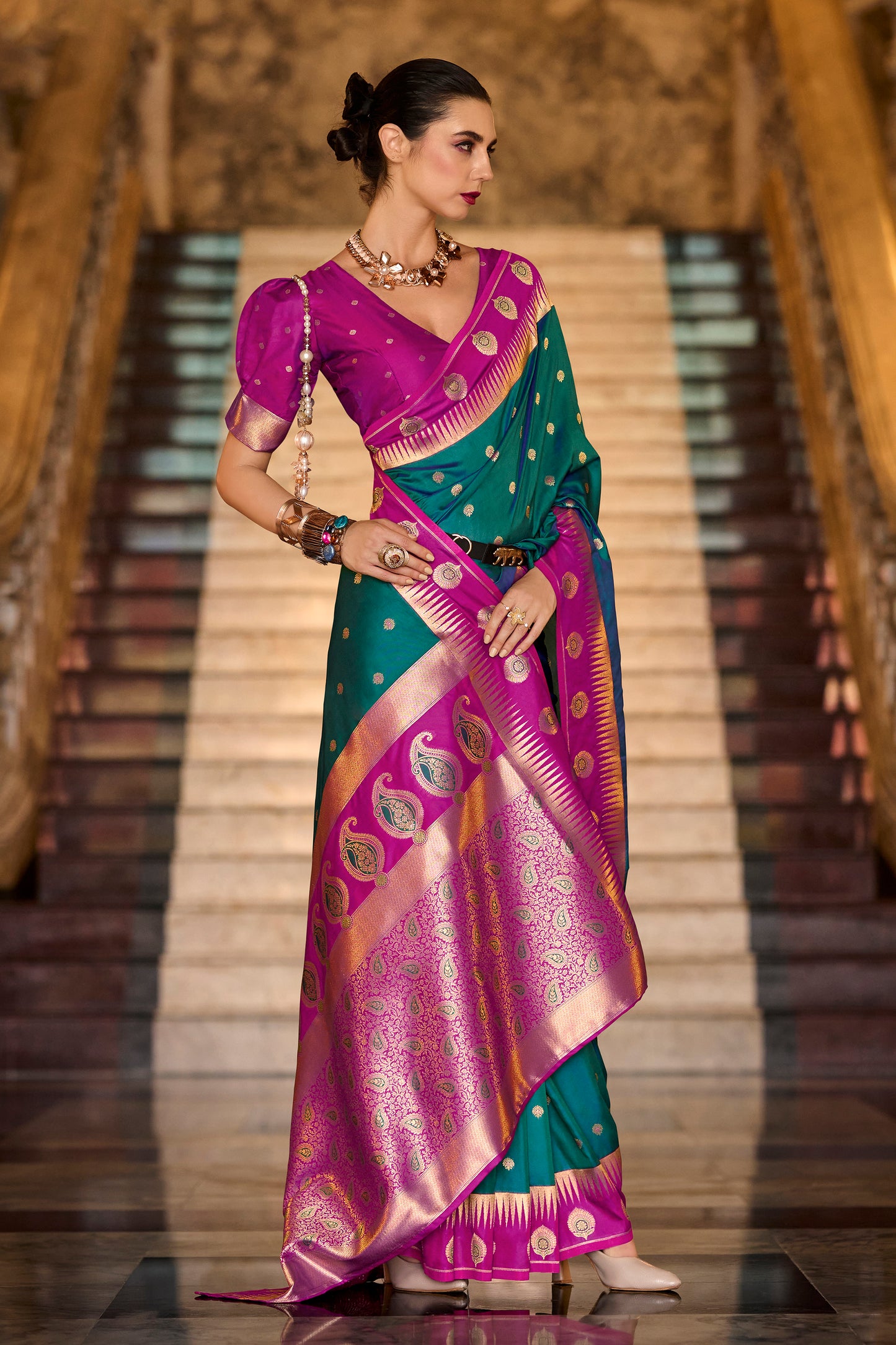 Bridal Saree Fast Delivery USA Pakistani Designer Ramdan Special Embroidery Work Party Wear Saree