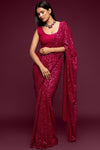 Pink Color Designer Sequins Work Festival Wear Sari With Fancy Blouse