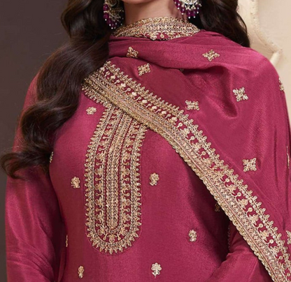 New Pakistani Style Heavy Embroidered Work Salwar Kameez Palazzo Suits