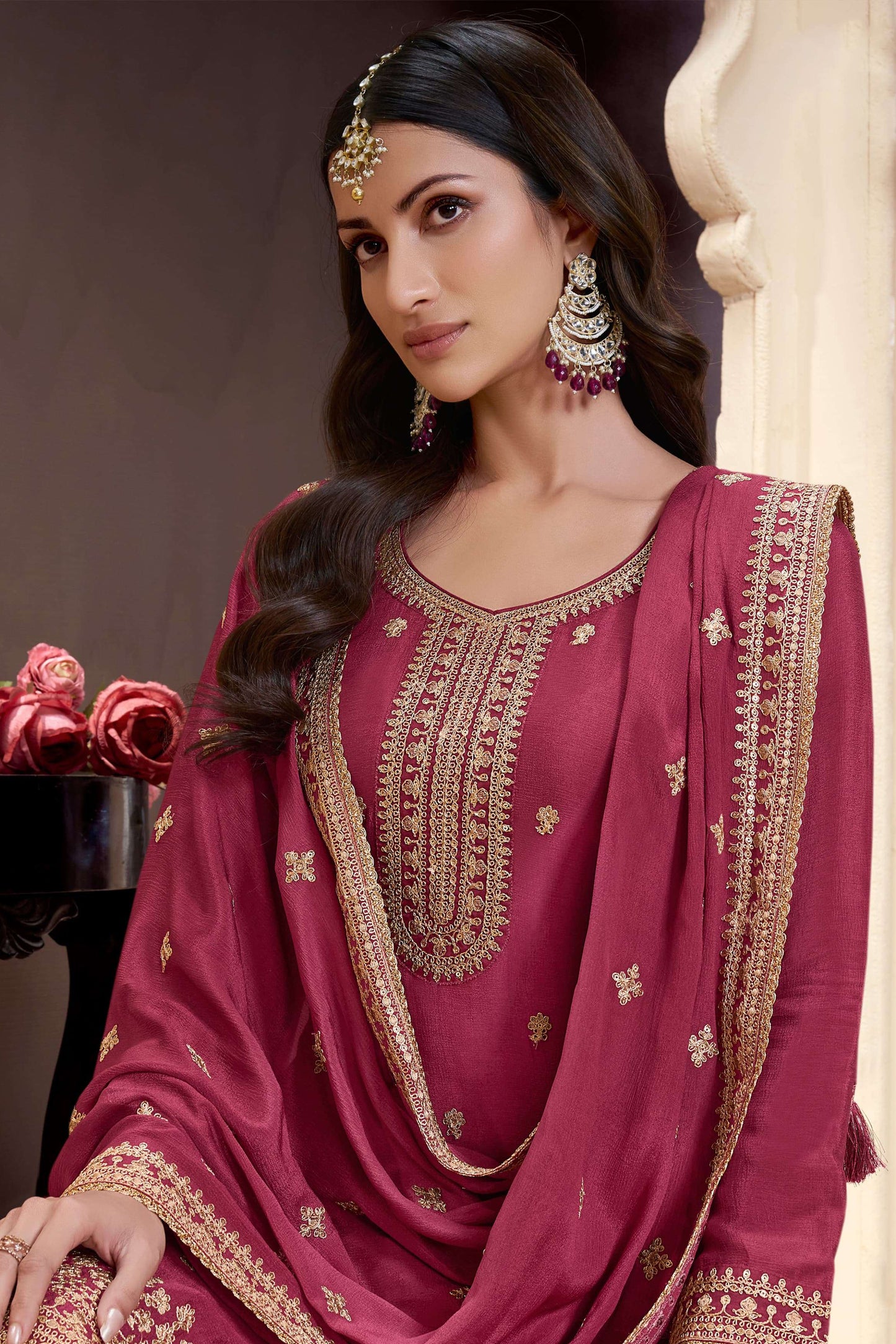 New Pakistani Style Heavy Embroidered Work Salwar Kameez Palazzo Suits
