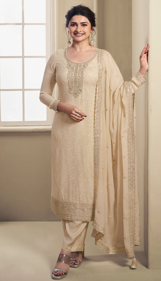 Women's Eid Ramadan Festival Organza Fabric Salwar Kameez Pant Suits