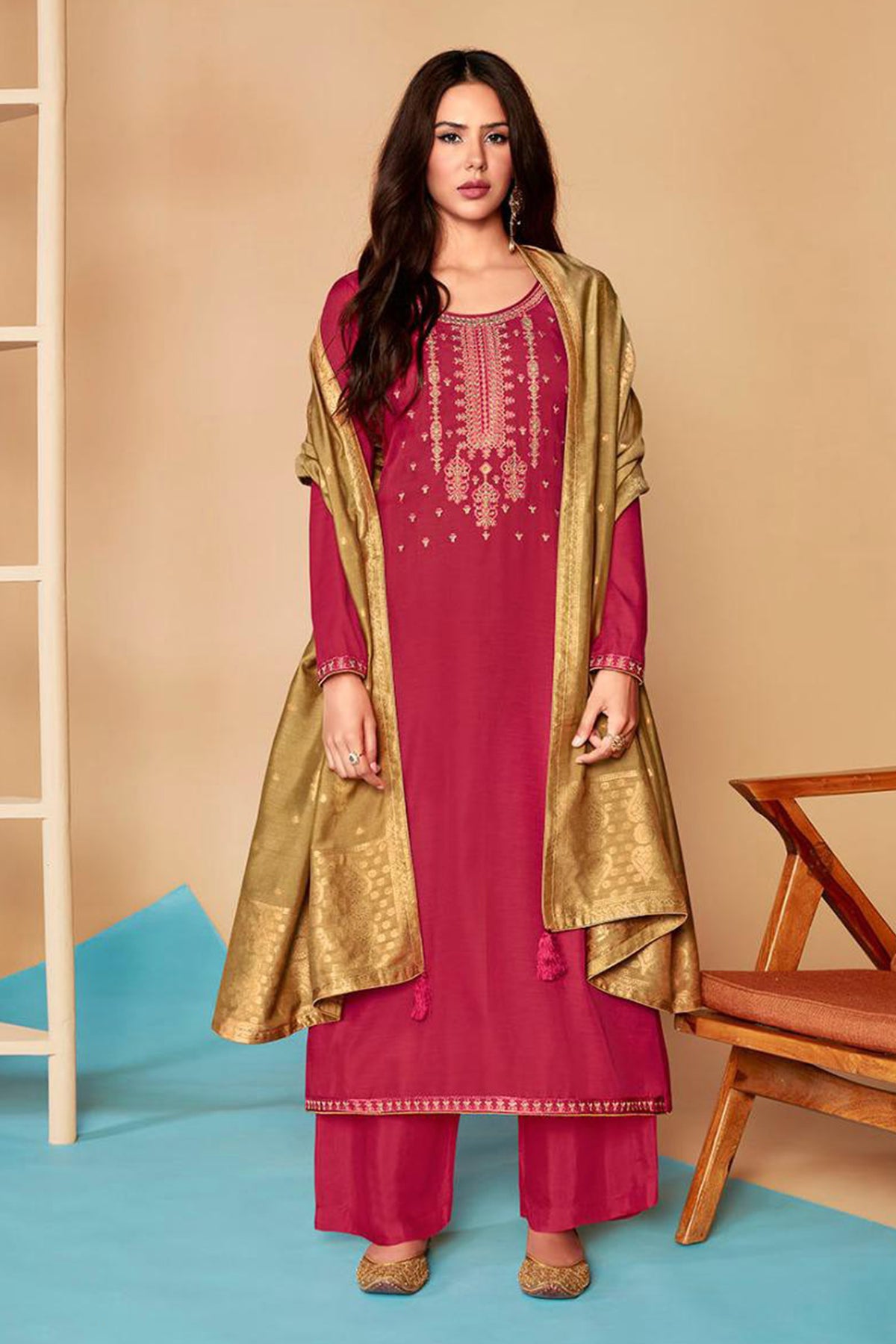 Plus size Indian festival sharara palazzo suit for wedding guests