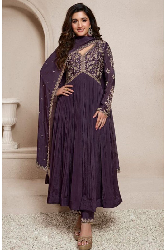 Indian Designer Heavy Embroidery Work Anarkali Suit For Wedding Events