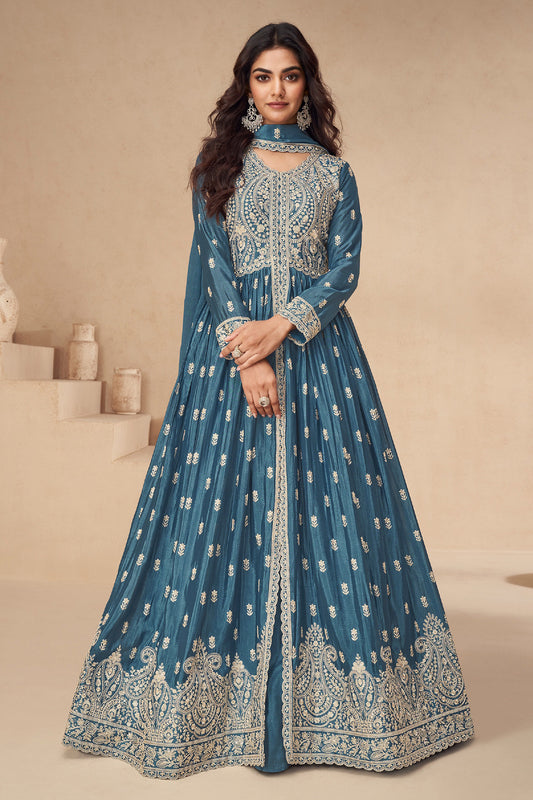 Ethnic Party Wear Readymade Anarkali Dupatta Gown Suit's Women's Wear Online USA