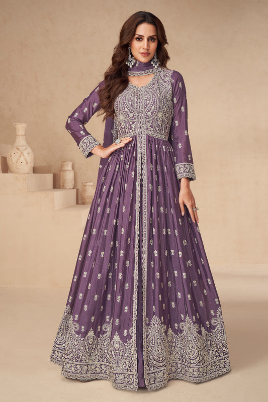 Ethnic Party Wear Readymade Anarkali Dupatta Gown Suit's Women's Wear Online USA