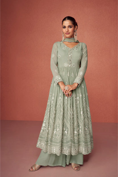 Ramadan Women's Wedding Party Wear Anarkali Salwar Kameez Plazzo Suit