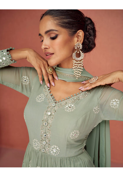 Ramadan Women's Wedding Party Wear Anarkali Salwar Kameez Plazzo Suit