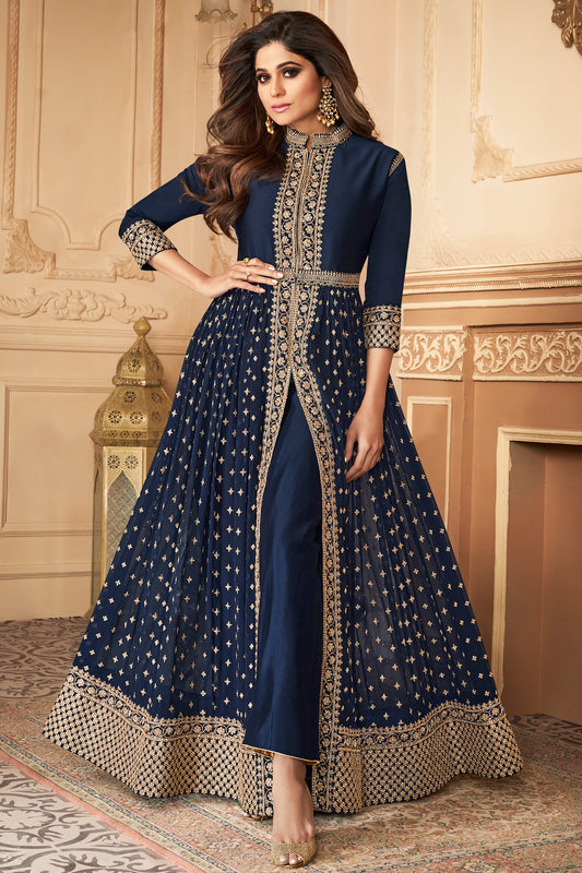 Roka Nikah Wear Stitched Pakistani Indian Outfit Stylish Women's Stitched Anarkali Slit Gown