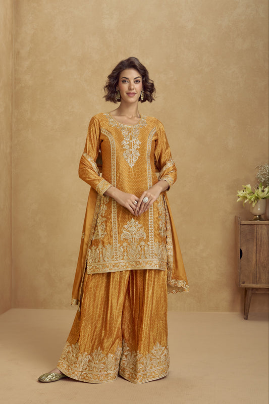 Beautiful Wedding Haldi Ceremony Wear salwar kameez Palazzo women