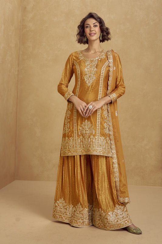 Beautiful Wedding Haldi Ceremony Wear salwar kameez Palazzo women