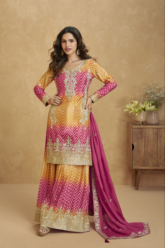 Exclusive Designer Georgette Fabric Wedding Salwar Kameez Plazzo Suits