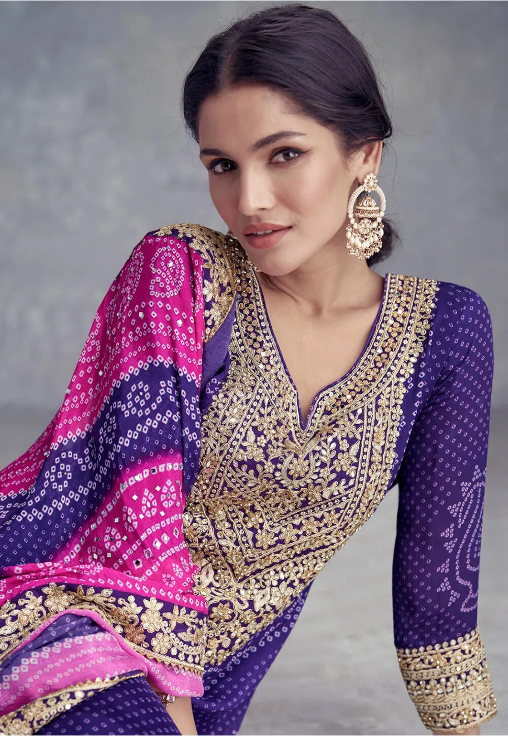 Royal Purple Colorful Indian Pakistani Designer Salwar Kameez Plazzo Suits