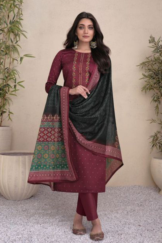Stylish Cotton Fabric Embroidery Work Salwar Kameez Suit Online in USA