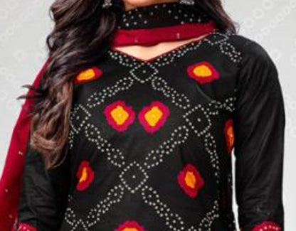 Daily Wear Bandhani Digital Print Churidar Salwar Kameez Dupatta set