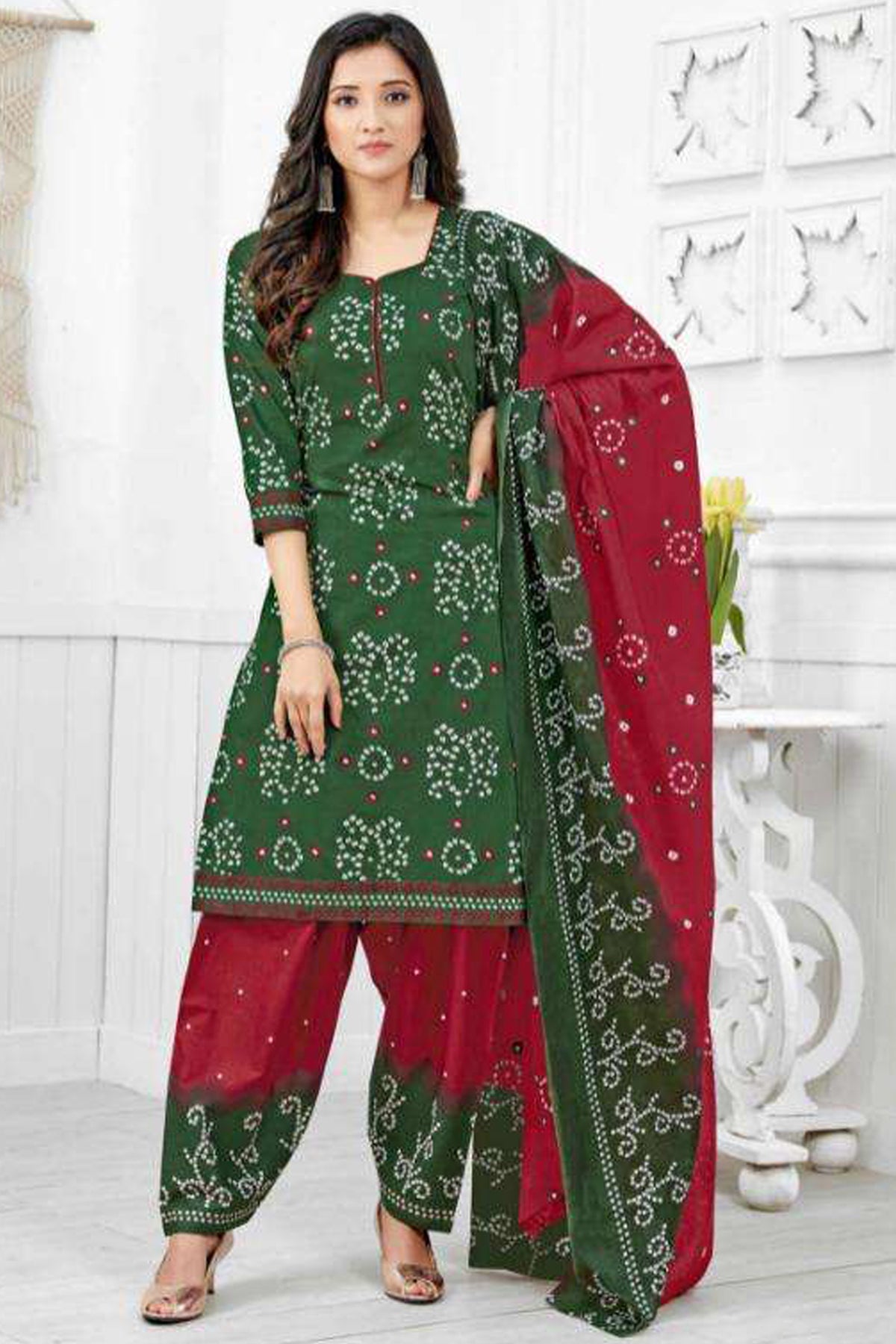 Plus size summer cotton salwar kameez for women