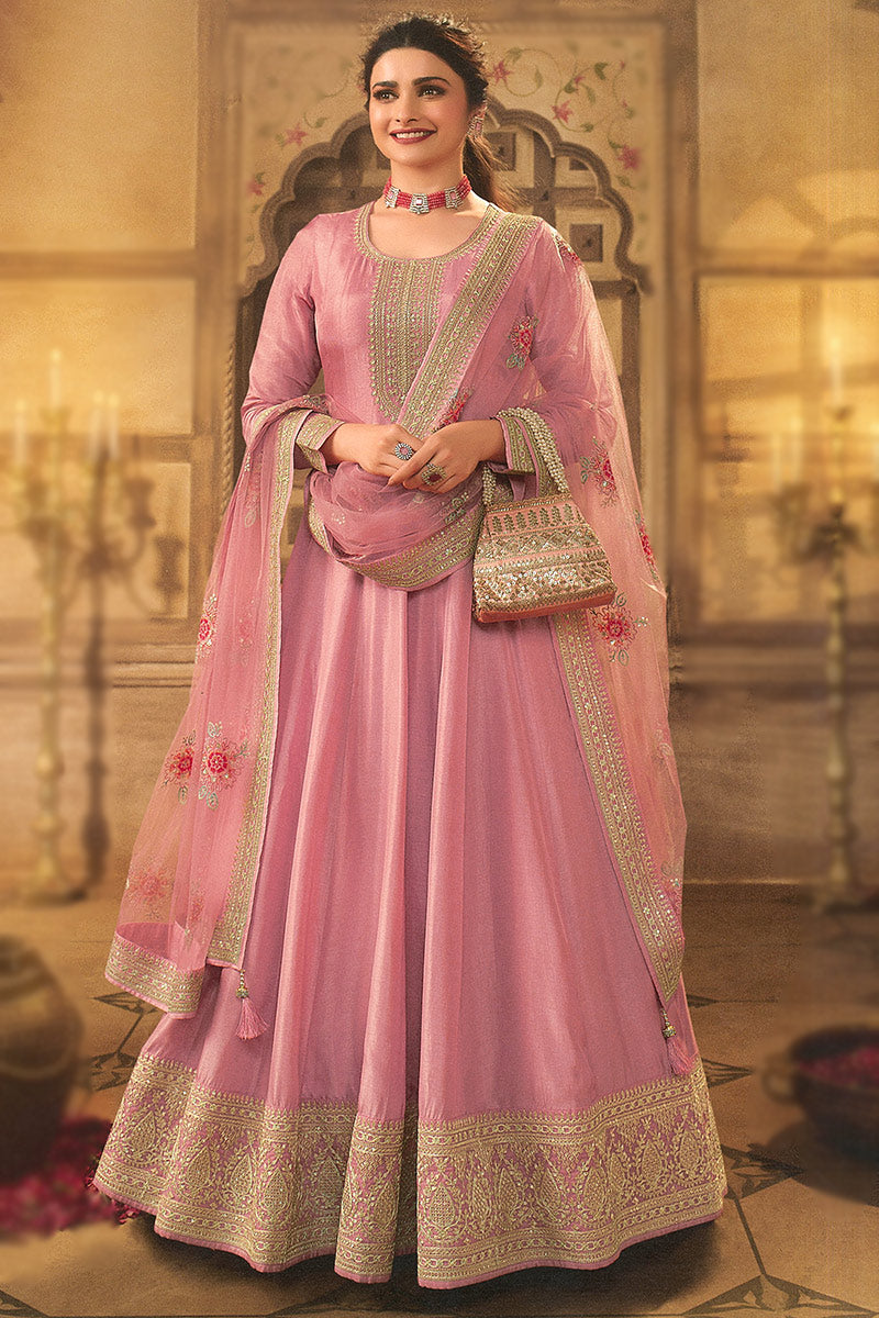 Heavy Embroidery Worked Indian Pakistani Wedding Wear Stitched Anarkali Gown Suit