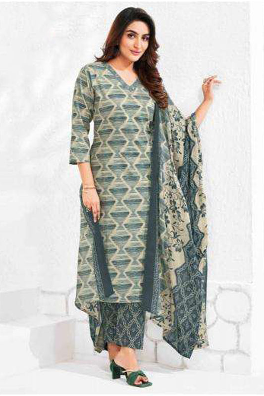 Plus Size Women's wear Digital Printed Work Cotton Salwar Kameez Suit
