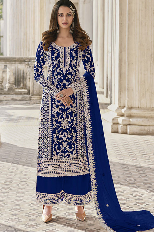 Full Embroidery Worked Roka Nikah Wear Stitched Salwar Kameez Plazzo Suits