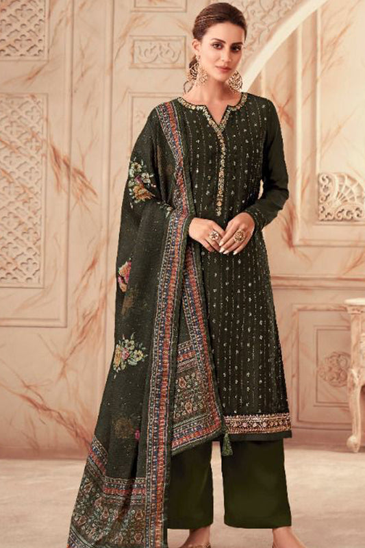 Heavy Worked Silk Wedding Reception Wear Shalwar Kameez Plazzo Suits